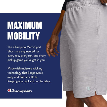 Champion Men's Sport Shorts, Moisture Wicking, Athletic Shorts, Gym Shorts (Reg. Or Big & Tall), Navy, XXX-Large Big