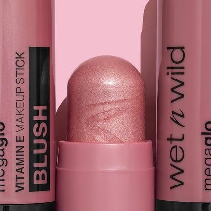 Wet n Wild, Mega Glo Vitamin E Makeup Stick, Multipurpose Blush Stick for Eyes, Cheeks and Lips, with Buildable and Blendable Formula, Travel-Ready and Retractable, Dusty Pink