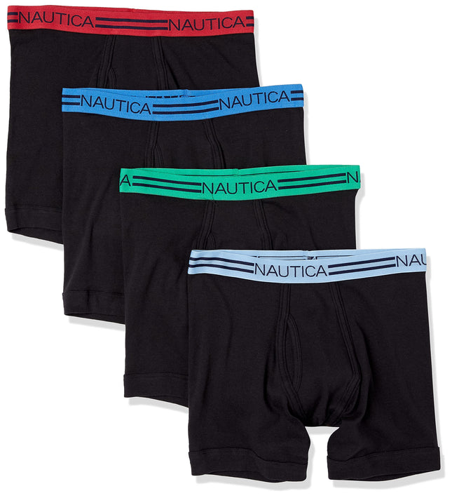 Nautica Men's Classic Cotton 4-Pack Boxer Briefs, 