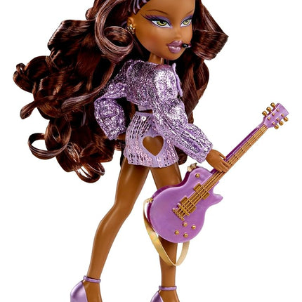 Bratz Pop Starz Sasha - Fashion Doll with Collectable Charm, Outfit and Music Accessories, Purple