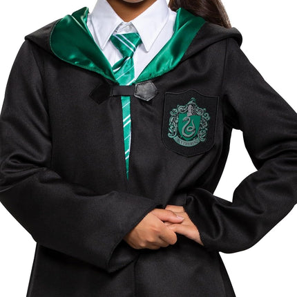 DISGUISE Harry Potter Slytherin Robe Classic Children's Costume Accessory, Black & Green, Kids Size Large (10-12)