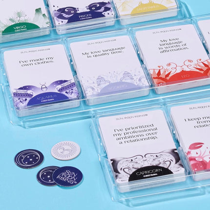 Sun Moon Rising Game (2nd Ed.) | 300 Zodiac Inspired Conversation Cards | Astrology Themed Party Games for Adults | Ages 17+ | 3-6 Players