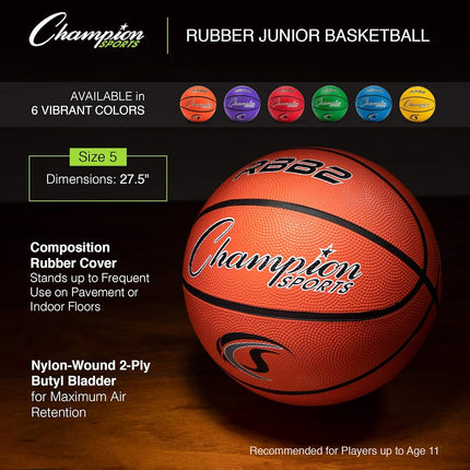 Champion Sports RBB2 Junior Rubber Basketball (27.5, Green)