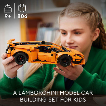 LEGO Technic Lamborghini Hurac�n Tecnica Orange Toy Cars - Building Toys for Kids, Boys & Girls, Ages 9+ - Lamborghini Toy Car W/ V10 Engine & Steering - Gift Ideas for Birthdays - 42196