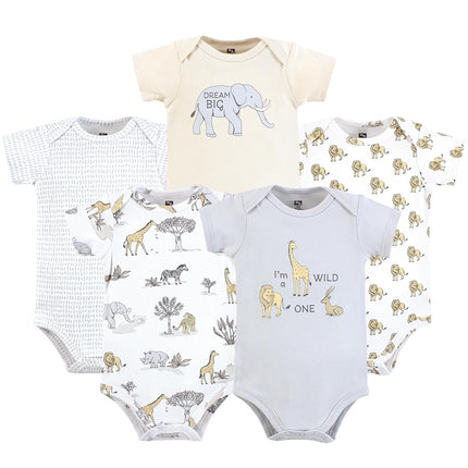 Hudson Baby Unisex Baby Cotton Bodysuits, Neutral Safari World, Preemie