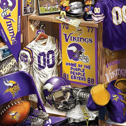 MasterPieces Game Day 500 Piece Jigsaw Puzzle for Adults - NFL Minnesota Vikings Locker Room - 15"x21"