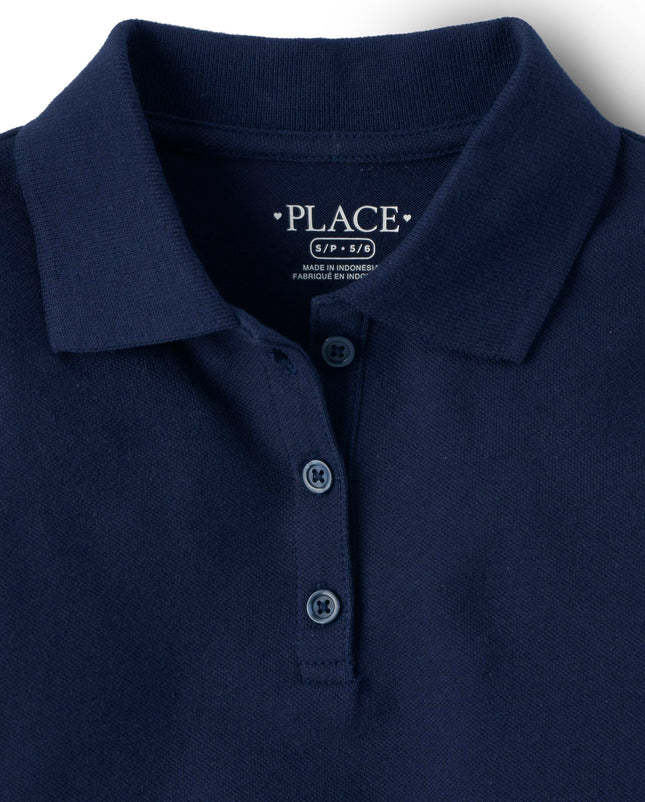The Children's Place Girls' Multipack Short Sleeve Pique Polos, Tidal 3-Pack, Large