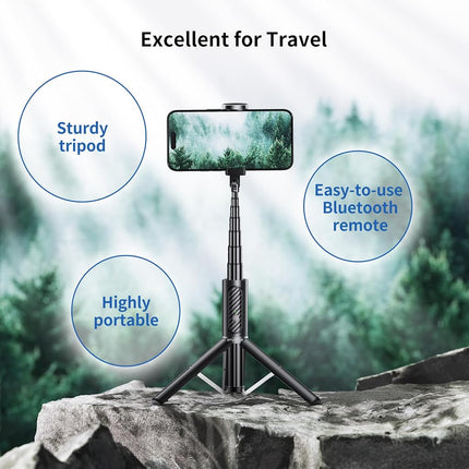 ATUMTEK Bluetooth Selfie Stick Tripod, Mini Extendable 3 in 1 Aluminum Selfie Stick with Wireless Remote and Tripod Stand 270 Rotation for iPhone 11/11 Pro/XS Max/XS/XR/X/8/7, Samsung and Smartphone