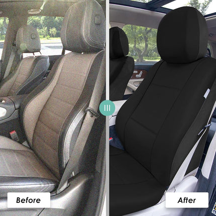 FH Group PU Leather Seat Covers Airbag Compatible & Rear Split W. 5 Headrests