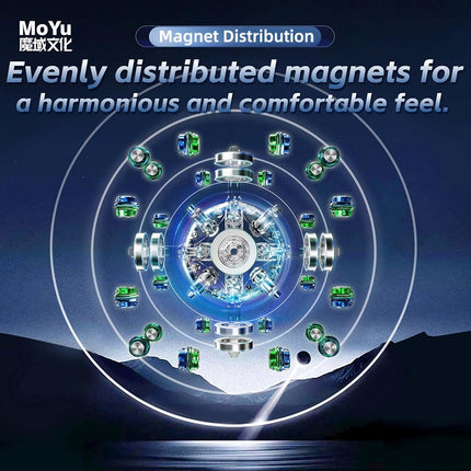 Cubershop Moyu WeiLong V11 WRM 20M Ball core MagLev UV Stickerless Magnetic 3x3 Speed Cube, Latest Arrival Luxury Adjustable Tension 3 by 3 100 Magnets Pro Ultra Smooth Deluxe Magic Cloth Cube