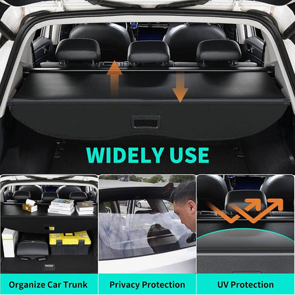 Cargo Cover Compatible with Toyota Highlander 2014-2019, Retractable Car Trunk Cover Accessories, Rear Luggage Security Shield Shade Black Privacy Screen for Highlander 2019 2018 2017 2016 2014 2015