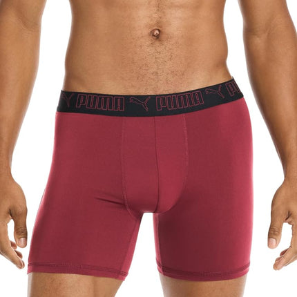 PUMA Men's 5 Pack Performance Boxer Briefs, Blue/Pink/Black, M