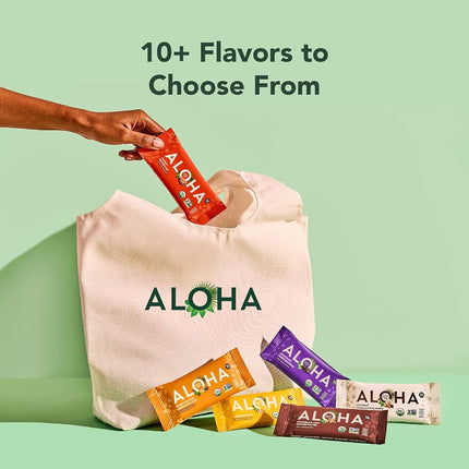 ALOHA Organic Plant Based Protein Bar, Chocolate Mint, 1.9 oz, 12 Count, Vegan, Gluten Free, Non-GMO, Stevia Free, Soy Free, Dairy Free