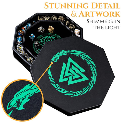 Premium Dice Tray for DND Valknut & Dragon Design – 23 CM