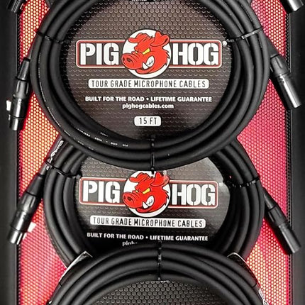 XLR 15 Foot 4 Pack Tour Grade Microphone Cables
