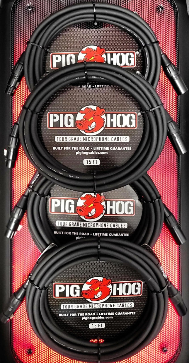 XLR 15 Foot 4 Pack Tour Grade Microphone Cables