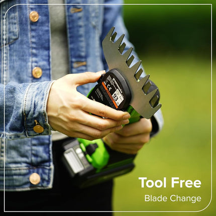 Greenworks 24V Cordless Shear Shrubber, 1.5Ah USB (Power Bank) Battery and Charger Included SH24B1510