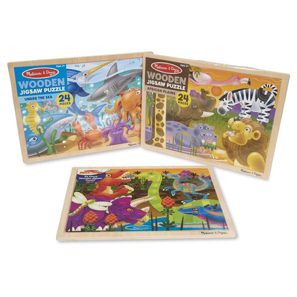 Melissa & Doug Deluxe 24-Piece Jigsaw 3-Puzzle Bundle by Melissa & Doug