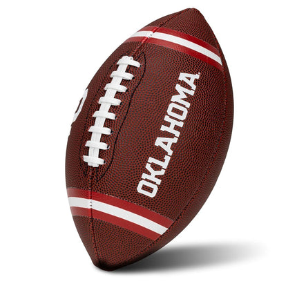 Franklin Sports Oklahoma Sooners Kids NCAA Youth Football - Official College Team Junior Footballs with Team Logos for Kids - Junior Size PVC Ball - Backyard + Tailgate Ball - 8.5"