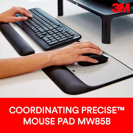 3M Gel Wrist Rest for Keyboard, 19 in x 1.9 in, Black