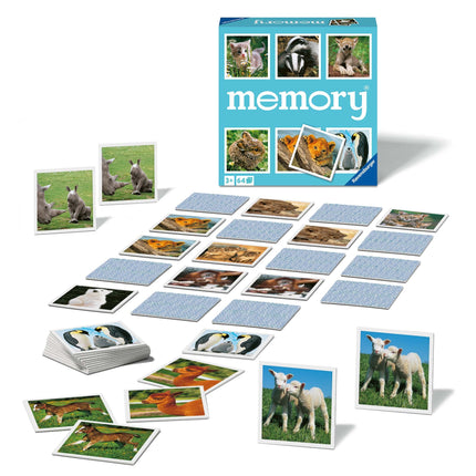 Ravensburger Animal Babies Memory Game - Matching Picture Snap Pairs For Kids Age 3 Years Up - Educational Todder Toy