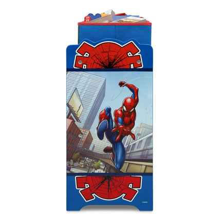 Delta Children Marvel Spider-Man Deluxe - Organizador de juguetes de 9 contenedores para almacenar y diseño de contenedores por