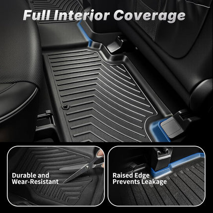 OEDRO Floor Mats Compatible for 2013-2018 Toyota RAV4 Standard Models, Unique Black TPE All-Weather Guard Includes 1st and 2nd Row: Front, Rear, Full Set Liners(Standard Models Only)