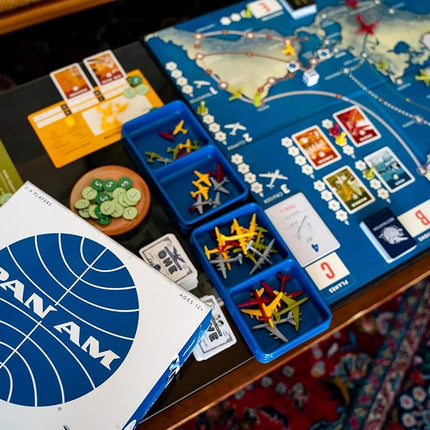 PAN AM Fun Strategy Board Game For The Whole Family - Includes 52 Airplane Miniatures From 4 Distinct Airline Eras (Ages 12+) Ideal for 2-4 Players - Funko 48719 Signature Games