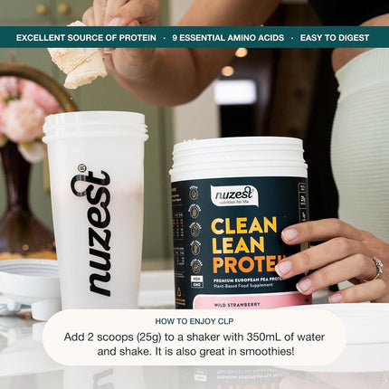 Vegan Protein Powders by Nuzest - Clean Lean Protein - Wild Strawberry - Plant Based Pea Protein Shake - Low Calorie & Low Carb - Gluten Free - Dairy Free - 500g (20 Servings)