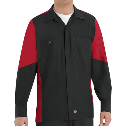 Red Kap Men's Long Sleeve Two-Tone Crew Shirt Butt