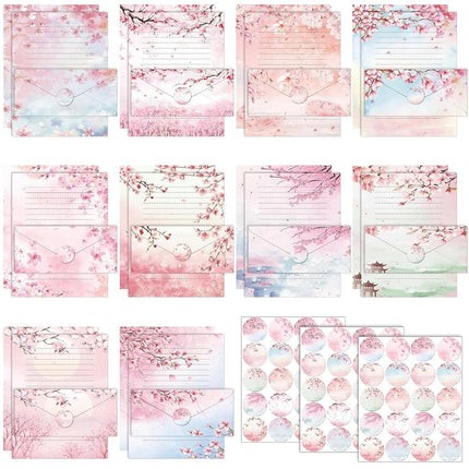 TaoBary 160 Pcs Cherry Blossom Stationery Paper an