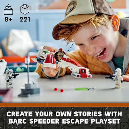 LEGO Star Wars BARC Speeder Escape Set, Buildable The Mandalorian Toy for 8+ Year Old Boys & Girls, Speeder Bike Model Kit Includes 3 Character Minifigures & a Grogu Figure, Kids' Building Toys 75378