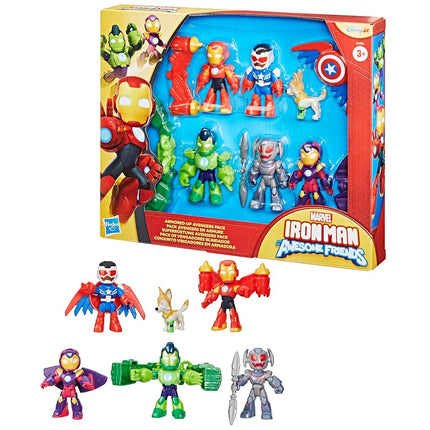 Marvel Iron Man and His Awesome Friends Iron Armor Figure Pack, Clip-On Armour Pieces, Poseable Collectable Toy, Superhero Role-Play Fun for Kids Fans