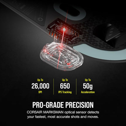 Corsair M75 AIR Wireless Ultra Lightweight Gaming Mouse � 2.4GHz & Bluetooth � 26,000 DPI � Up to 100hrs Battery � iCUE Compatible � Black