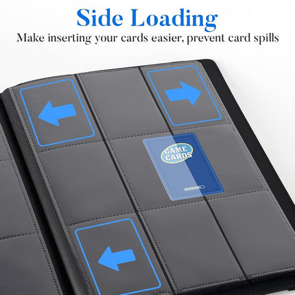 Premium 9 Pocket Card Binder for 540 Cards, Fabmaker PU Trading Card Binder