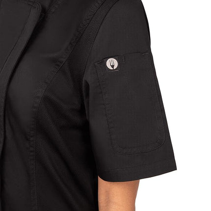 Chef Works Women's Springfield Chef Coat, Black, XXXXL