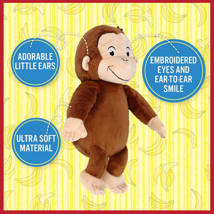 Plush Toys for Kids, Preferred by Curious George Jumpsuit, Soft Plush Toys for Babies, Toddlers, Girls, 8 Inch