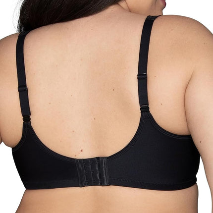 Vanity Fair Women's Medium Impact Sports Bras for Women, Breathable, Moisture Wicking, Padded Cups Up to DDD, Underwire - Black, 40D