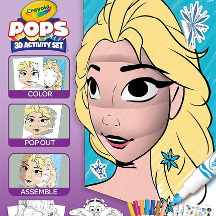 Crayola POPS 3D Frozen Activity Set, Kids Coloring Set & Craft Kit, Includes Stickers & Markers, Frozen Gift for Girls & Boys, 5+
