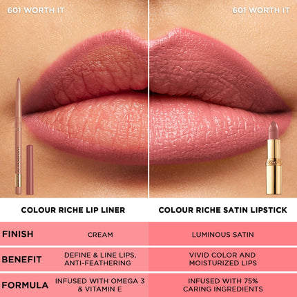 L'Oreal Paris Cosmetics Color Riche Lip Liner, Toffee To Be, 2 Count