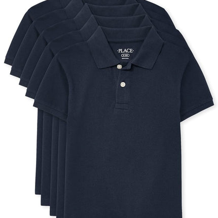 The Children's Place Boys Multipack Short Sleeve Pique Polo, Nautico, XXL
