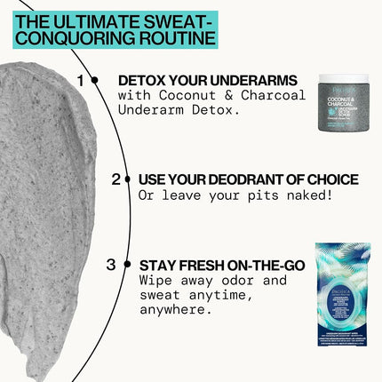 Lingettes déodorantes pour les aisselles Pacifica Beauty, lait de coco et huiles essentielles, 120 unités