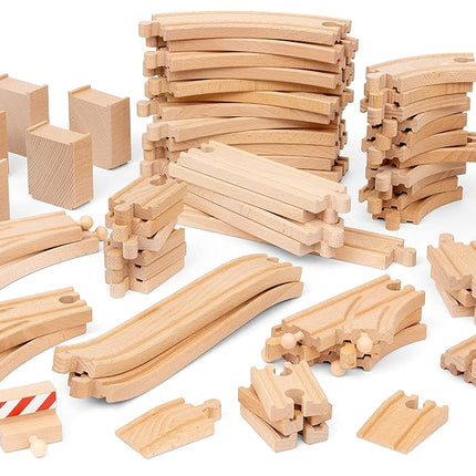 BRIO World Deluxe Track Pack for Kids, 70 Piece Wooden Railway Track Expansion Set, Ages 3 Years and Up