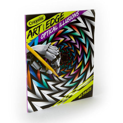 CRAYOLA Art With Edge Optical Illusions Coloring Pages (40pgs), Adult Coloring, 3D Art, Gift for Teens & Adults