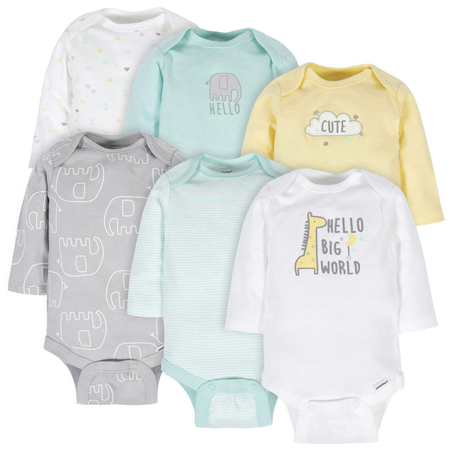 Gerber Unisex Baby 6 Pack Long-Sleeve Onesies Body