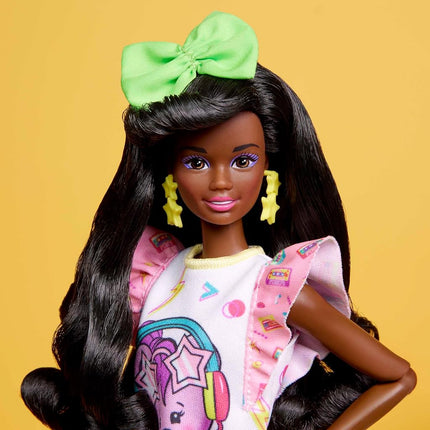 Barbie Doll, Curly Black Hair, 80s-Inspired Slumber Party, Barbie Rewind Series, Nostalgic Collectibles and Gifts, Clothes and Accessories, HJX19