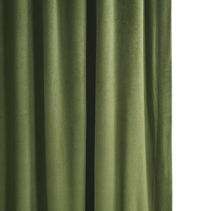 HPD Half Price Drapes Signature Velvet Thermal Blackout Curtains for Living Room 84 Inch Long (1 Panel) Rod Pocket Insulated Blackout Curtains for Bedroom Window Curtains, 50W x 84L, Basque Green