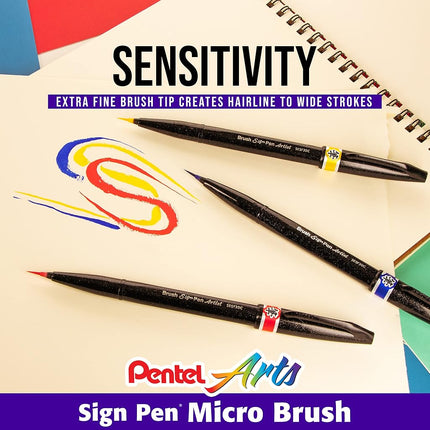 Pentel Sign Pen Micro Brush 12 Pack SESF30CPC12