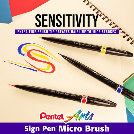 Pentel Sign Pen Micro Brush 12 Pack SESF30CPC12
