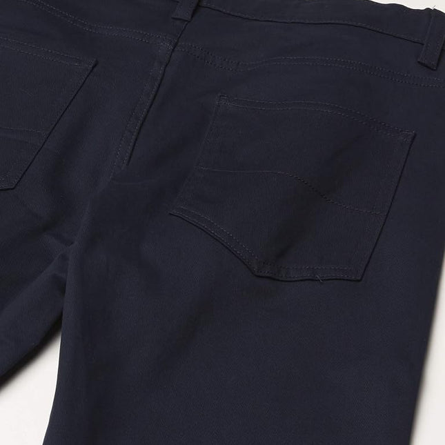 Nautica Boys Flat Front Stretch Twill Chino Khaki Pant, Navy 5-Pocket, 14 Husky